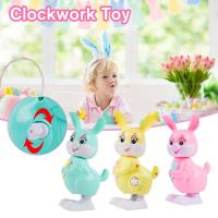 Spring Clockwork Bunny Toy Jumping Walking Wind Up Toy Rabbit Color Random X9B4