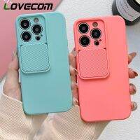 LOVECOM Slide Camera Protection Shockproof Phone Case For iPhone 14 13 12 11 Pro Max XR X XS 7 8 Plus Soft Silicone Back Cover  Screen Protectors