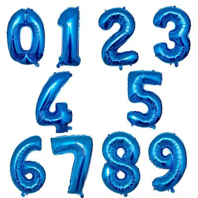 16 inch 32 inch 40 inch Blue Number Foil Balloons 0 1 2 3 4 -9 Birthday Wedding Engagement Party Decor Globos Kids Ball Supplies Balloons