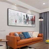 Abstract Painting Modern Wall Art Canvas Pictures City Build Large Wall Paintings Handmade Oil Painting For Living Room Wall Drawing Painting Supplies