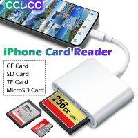 เครื่องอ่านการ์ด CCLCC สำหรับเอสดีซีเอฟ TF Micro SD ไปยัง Lightning กล้องวงจรปิดแบบ360องศาอะแดปเตอร์เมมโมรี่การ์ดสำหรับ iPhone IPod การ์ดความจำใช้ Iphone 14 13 Pro Max 12 11 Xs 7 8Plus