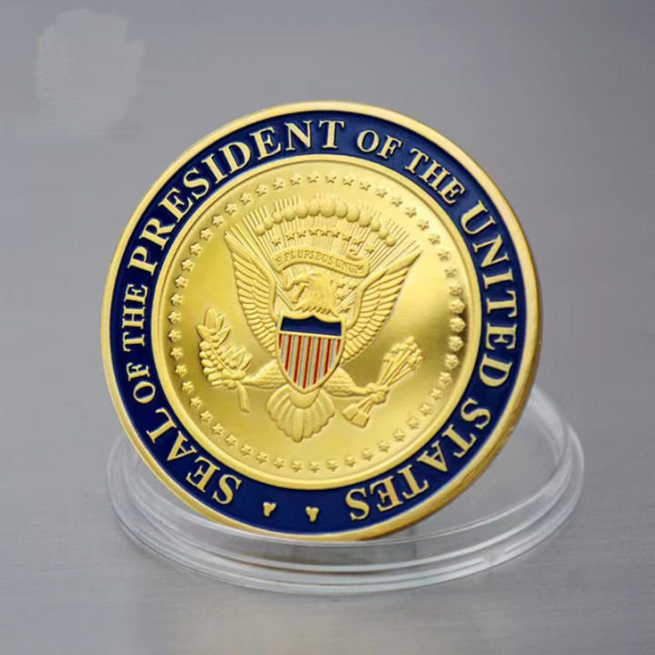 ทำเนียบขาวเหรียญทองของขวัญของที่ระลึก46-45thประธานาธิบดีสหรัฐโจไบเดน-โดนัลด์ทรัมป์ชุบทองเหรียญที่ระลึก-kdddd