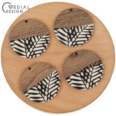 Cordial Design 30Pcs 35*35MM Earring AccessoriesCharmsNatural Wood &amp; ResinHand MadeJewelry Findings &amp; ComponentsDIY Pendant