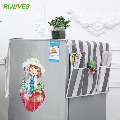 Refrigerator Dust Cover With Pocket Storage Bag Washing Machine Storage Organizer Bags Hanging Bag
