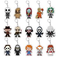 New Women Men Arcylic Keychain Horror Movie Scream Clown The Nun Ripper Acrylic Pendant Keyring Jewelry Christmas Gifts