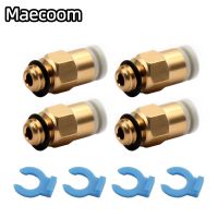 5/10pcs PC4 M6 Pneumatic Connector Straight Air 3D Printer Part Copper Connector KJH 04 M6 For Extruder 4x2mm Filament PTFE tube [NEW]