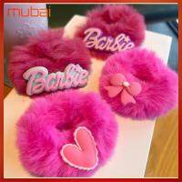 MUBAI สีทึบทึบ ตุ๊กตาบาร์บี้ scrunchie ตุ๊กตาผ้าพลัฌ แฟชั่นสำหรับผู้หญิง เชือกรัดผม ของใหม่ อุปกรณ์เสริมผม ยางรัดผม สำหรับผู้หญิง