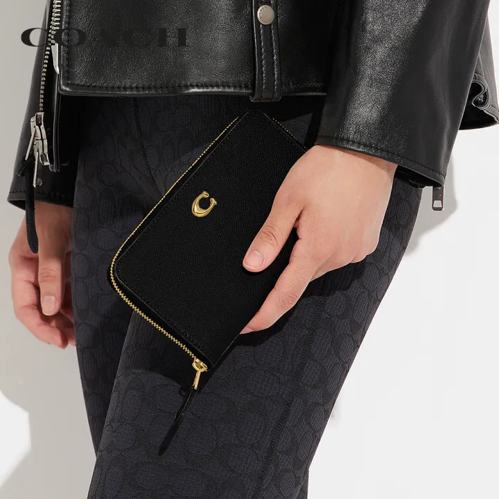 coach-กระเป๋าสตางค์ผู้หญิงรุ่น-medium-zip-around-wallet-สีดำ-ci194-b4-bk