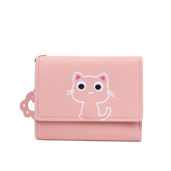 2023-new-womens-wallet-cute-cat-short-wallet-leather-small-coin-purse-girls-money-bag-card-holder-ladies-female-hasp-wallet