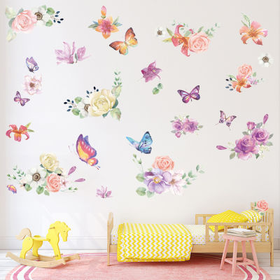 Home Decor Removable Flower Butterfly Bedroom Living Room Mural Art Wall Stickers
