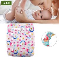 Washable Pocket Diaper Cartoon Penguin Print Reusable Infant Cloth Diaper Eco-friendly Nappy Fit 0-3 Years Baby Shower Gift Cloth Diapers