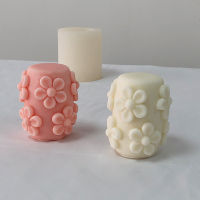 Candle Making Aromath Cylindrical DIY Handcraft Relief Flower Mold Candle