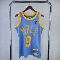 【Mitchell&amp;Ness】Mens New Original Lakers #8 Kobe Bryant Vintage Jersey Heat-pressed Hardwood Classics Swingman MPLS Blue