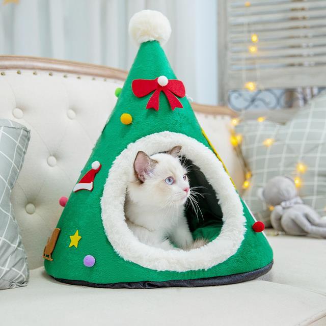 pets-baby-รูปทรงคริสต์มาสบ้านแมว
