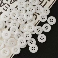 2023 Pearlescent Wide Face Four Eyes Resin Button DIY White-411