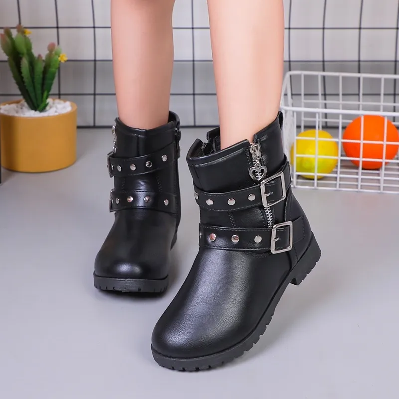 Koean Fashion Kids Boots No Heel Ankle Boots For Kids Girls Size26-35 Boy  !9-3 | Lazada Ph
