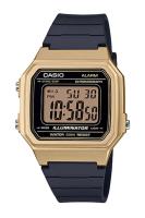 Casio Standard นาฬิกาข้อมือผู้ชาย สายเรซิ่น รุ่น W-217HM,W-217HM-9A,W-217HM-9AV - สีดำ-โรสโกลด์