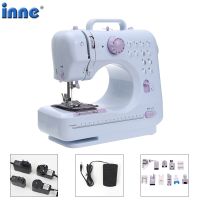 INNE Sewing Machine Mini Russian Manual Factory Household Knitting Electrical Portable DC Power Foot Pedal Overlock Button Hole