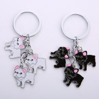 【cw】 French Bulldog Car Chains Keyring Metal Dog Pendant Men Keychain Holder Gifts