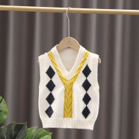 2021 Baby Girls Sweaters Baby Spring Sleeveless Pullover Vest Baby Boys Sweaters Knit Causal Vest Kids Toddler Autumn Outerwear