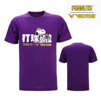 Victor 2023 ใหม่ เสื้อยืดลําลอง แขนสั้น แห้งเร็ว ลายทาง สีรุ้ง สไตล์เกาหลี เหมาะกับการเล่นกีฬาแบดมินตัน แฟชั่นฤดูใบไม้ผลิ ฤดูร้อน สําหรับผู้ชาย ผู้หญิง