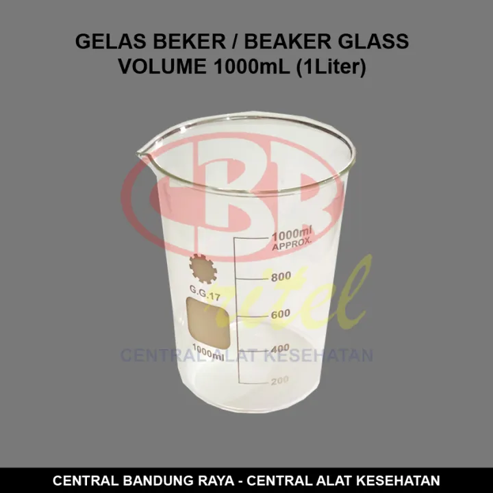 Gelas Piala Beker Beaker Glass Kaca Volume 1000ml Lazada Indonesia