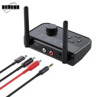 Multipoint Bluetooth 5.3 Audio Transmitter ตัวรับ 3.5mm AUX 2 RCA Stereo Music Wireless Adapter 2-IN-1 สําหรับ รถ TV PC ลําโพง