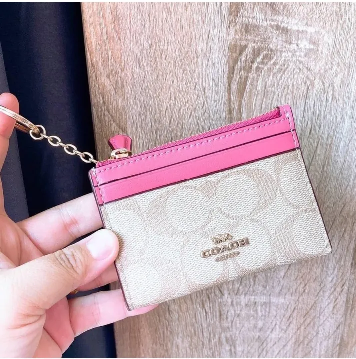 Guaranteed Authentic Coach Mini Skinny Id Case In Signature Canvas Wallet  F88208 - Chalk Pink | Lazada PH