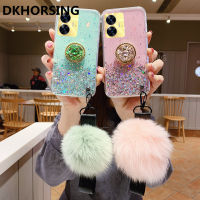 DKHORSING เคสโทรศัพท์ INS สำหรับ Realme C55เคส C55NFC Realme 10T 5G ใสดูหรูหรามีกลิตเตอร์สเปซสตาร์ซอฟต์เคส Realmec55 2023 Nfc พร้อมแหวนออกกำลังกายพลอยเทียมสายคล้องมือ