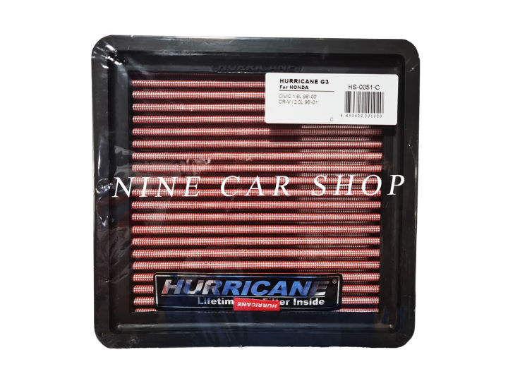 hurricane-กรองอากาศผ้า-honda-civic-1-5l-1-6l-ปี-1996-2000-crv-2-0l-ปี-1995-2001