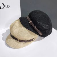 2021 New Hollow Octagonal Hat Ladies Summer Outing All-Match Sunscreen Straw Hats Japanese Retro British Style Beret