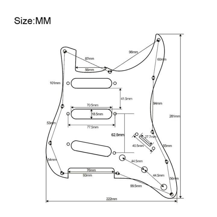 รถปิคอัพ-pickguard-กีตาร์ไฟฟ้าคอยล์เดี่ยวโหลดไว้ล่วงหน้า11หลุมกีตาร์อุปกรณ์สีขาวมุกแดง-ขาว