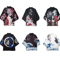 [Free ship] Amazons new cross-border 2021 Japanese-style digital printing mens and womens cloak coat pajamas cardigan summer