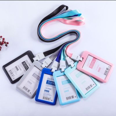 Working Permit ID Tag Sleeve Staff Work Employee 39;s Card Cover Case for Factory Workers Pass Access Bus Card Case Lanyard Strap