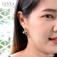 LenYa Jewelry ต่างหูเงินแท้ดีไซน์แมลงปอสุดน่ารัก สุดเก๋แหวกแนวไม่ซ้ำแบบใคร ประดับด้วย SWAROVSKI ZIRCONIA ชุบด้วยทองชมพู