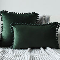 Luxury Velvet Decorative Cushion Cover Nordic Sofa Living Room Home Decor Throw Pillows Plush Fabric Pillowcase Hair Ball