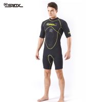 [COD] Wetsuit mens 3mm short-sleeved back zipper high-quality fabric surfwear warm wetsuit spot