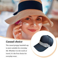 หมวกเบสบอล Rhinestone Sun Visor หมวกหัวเข็มขัดโลหะฤดูร้อนหมวกหางม้าแฟชั่นสำหรับปาร์ตี้ท่องเที่ยวช้อปปิ้งสวมใส่