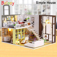 Belony ตุ๊กตาจิ๋วเฟอร์นิเจอร์ DIY บ้านประกอบของเล่นสำหรับวันเกิดคริสต์มาส