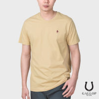 GALLOP : เสื้อยืดคอวี BASIC Tees (V-necked) รุ่น GBT9001 สีเบจ