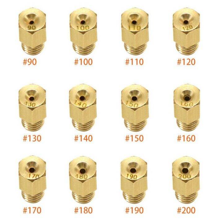 12Pcs Motorcycle Carburetor Jet Carburetor Main Nozzle Gauge Nozzle For