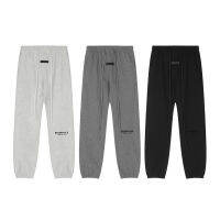 ▶Ready Stock◀ Original  ตัวอักษร-พิมพ์ Flocked Drawstring กางเกงอเนกประสงค์หลวม Sweatpants