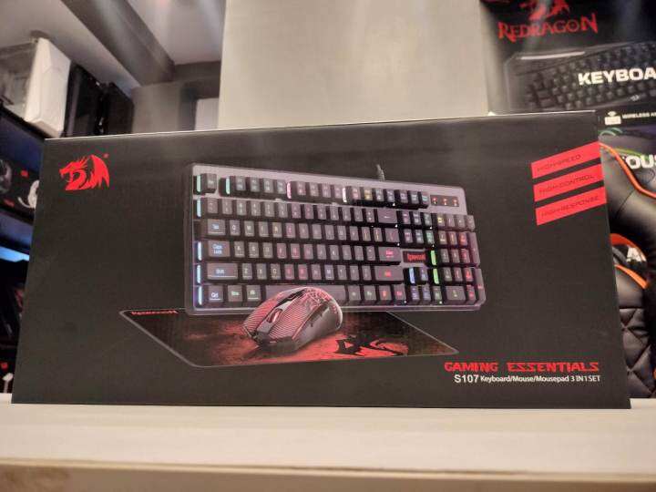 REDRAGON GAMING ESSENTIALS 3 IN 1 SET [KEYBOARD/MOUSE/MOUSEPAD] S107