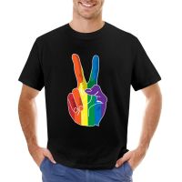 Sign Of Peace (Rainbow Hand) T-Shirt Vintage T Shirt White T Shirts Plus Size Tops Black T-Shirts For Men