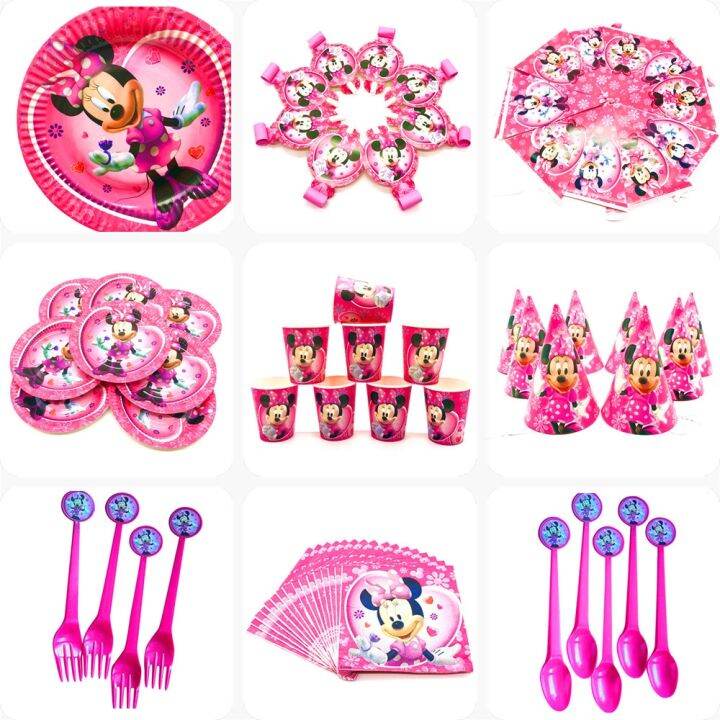 cc-minnie-theme-baby-shower-disposable-tableware-kids-favorite-happy-birthday-decorations-supplies