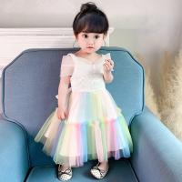 [COD] European and new baby dress one-year-old baptism one-shoulder colorful fluffy princess