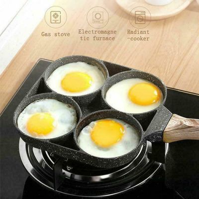 Four-hole Frying Pot Thickened Omelet Pan Non-stick Egg Pancake Steak Pan Cooking Egg Ham Pans Home Kitchen Accessories Gadgets