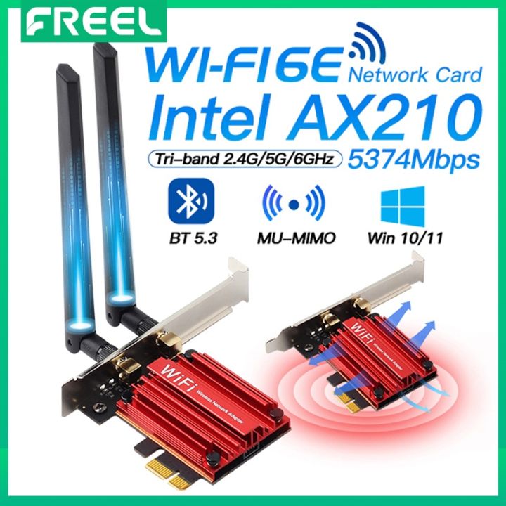 FENVI 5374Mbps WiFi 6E AX210 For Bluetooth 5.3 Tri-Band 2.4G/5G/6Ghz  Wireless PCIe WiFi Adapter 802.11AX WiFi 6 Card PC Win10/11