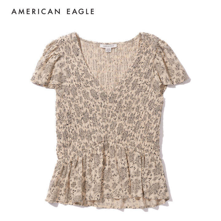 american-eagle-v-neck-smocked-babydoll-blouse-เสื้อเบลาซ์-ผู้หญิง-เบบี้ดอล-คอวี-ewsb-035-4883-676