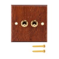 86 Type Solid Wood Panel Switch Wall Light Retro Brass Toggle Switch Wood Grain Electrical Switch Socket